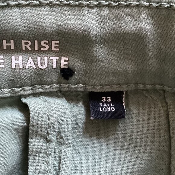 R Jeans Women's The High Rise Cargo Green Pants Size 33 Tall Stretchy Casual - Picture 9 of 11